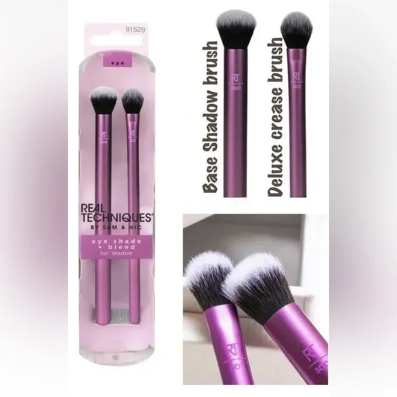 Real Techniques Eye shade Blend eye makeup shadow brush set duo ⭐️91529⭐️ 3 Pack - Picture 2 of 2
